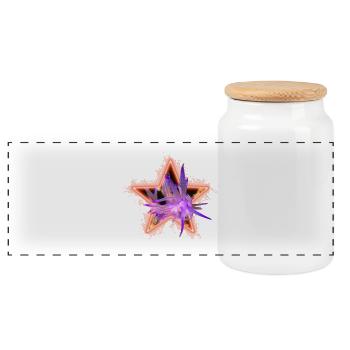 Flabellina at Stern - Panoramic Cookie Jar with Wooden Lid - white - Front