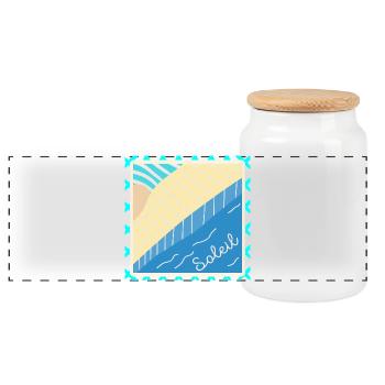 SWIMMING POOL SUMMER VACATION SUN - Panoramic Cookie Jar with Wooden Lid - white - Front