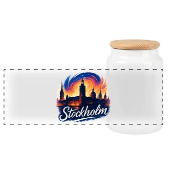 Stockholm la plus belle capitale Suède Cadeau - Boîte à biscuits avec couvercle en bois - blanc - Devant