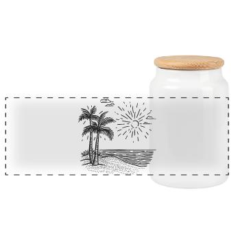 Vacation Mode - Panorama Keksdose mit Holzdeckel - Weiß - Vorne