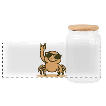 Crabby Rock Vibes - Panorama Keksdose mit Holzdeckel - Weiß - Vorne