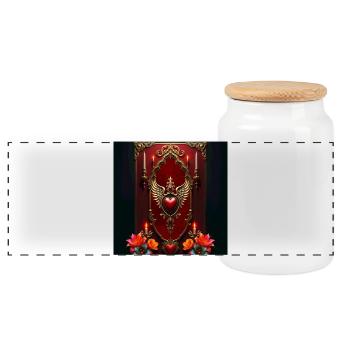 L’ du merveilleux style vintage. - Boîte à biscuits avec couvercle en bois - blanc - Devant
