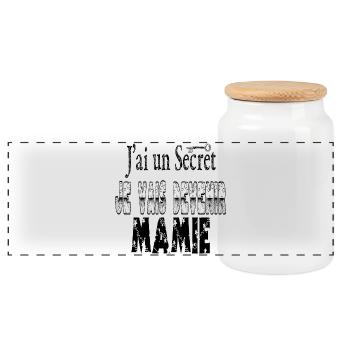 J'ai un Secret Je vais Devenir Mamie - Boîte à biscuits avec couvercle en bois - blanc - Devant