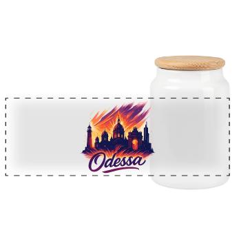 Ville d’Odessa Ukraine Perle au bord de la mer Cadeau - Boîte à biscuits avec couvercle en bois - blanc - Devant