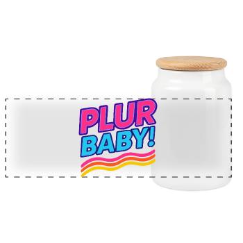 Plure Baby! - Panoramic Cookie Jar with Wooden Lid - white - Front