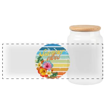Summer Vibes - Panorama Keksdose mit Holzdeckel - Weiß - Vorne