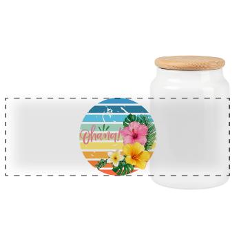 Ohana - Panorama Keksdose mit Holzdeckel - Weiß - Vorne