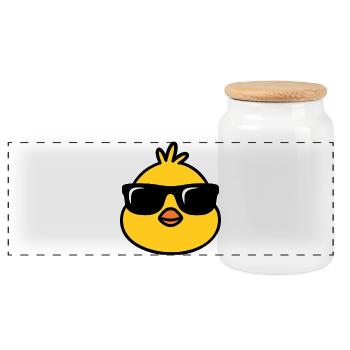 Chick’n’Cool - Boîte à biscuits avec couvercle en bois - blanc - Devant