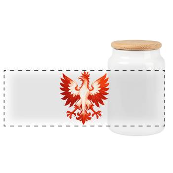 Pologne Polska aigle drapeau drapeau épique cadeau - Boîte à biscuits avec couvercle en bois - blanc - Devant
