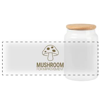 Mushroom for Improvement - Panorama Keksdose mit Holzdeckel - Weiß - Vorne