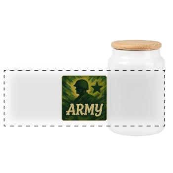 Armee Soldaten Design - Panorama Keksdose mit Holzdeckel - Weiß - Vorne