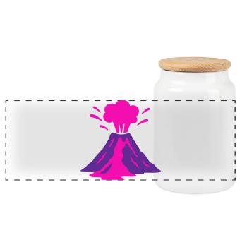 Vulkanausbruch in pink - Panorama Keksdose mit Holzdeckel - Weiß - Vorne