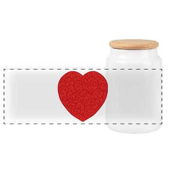 Cœur épineux plein d’amour - Boîte à biscuits avec couvercle en bois - blanc - Devant
