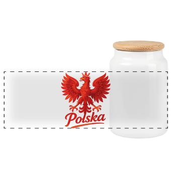 Polen Polska Adler Flagge Fahne episch Geschenk - Panorama Keksdose mit Holzdeckel - Weiß - Vorne