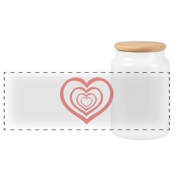 Des cœurs pour ceux qui aiment - Boîte à biscuits avec couvercle en bois - blanc - Devant