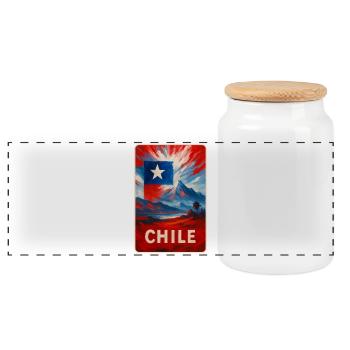 Chile Travel Art - Panorama Keksdose mit Holzdeckel - Weiß - Vorne