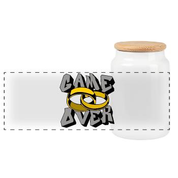 GameOver Ringe Liebesfinale - Panorama Keksdose mit Holzdeckel - Weiß - Vorne