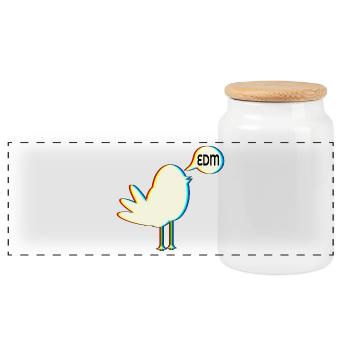 VOGEL ELECTRONIC MUSIC FESTIVAL EDM - Panoramic Cookie Jar with Wooden Lid - white - Front