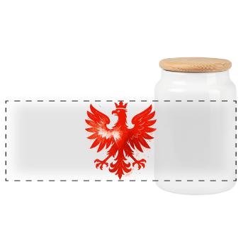 Polen Polska Adler Flagge Fahne cool Geschenk - Panorama Keksdose mit Holzdeckel - Weiß - Vorne