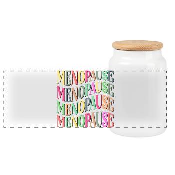 KLIMAKTERIUM FRAUEN WECHSELJAHRE MENOPAUSE - Panorama Keksdose mit Holzdeckel - Weiß - Vorne