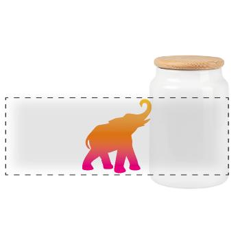 Elefant Verlauf Yoga farbenfroh Indien Meditation - Panorama Keksdose mit Holzdeckel - Weiß - Vorne