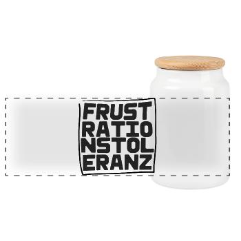 Frustrationstoleranz - Panorama Keksdose mit Holzdeckel - Weiß - Vorne