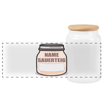 NAME SAUERTEIG SAUERTEIGBROT - Panorama Keksdose mit Holzdeckel - Weiß - Vorne
