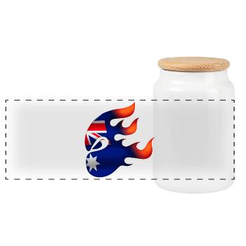 Drapeau de l’Australie - Australie - Ninja - Boîte à biscuits avec couvercle en bois - blanc - Devant