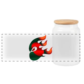 Bangladesch Flagge - Bangladesch - Ninja - Panorama Keksdose mit Holzdeckel - Weiß - Vorne