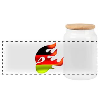 Flag of Germany - Germany - Ninja - Panoramic Cookie Jar with Wooden Lid - white - Front