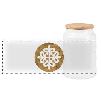 Croix d’Alcantara dans un cercle doré - Boîte à biscuits avec couvercle en bois - blanc - Devant