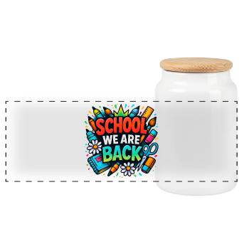 École We Are Back Chemise Graffiti Schule Kids - Boîte à biscuits avec couvercle en bois - blanc - Devant