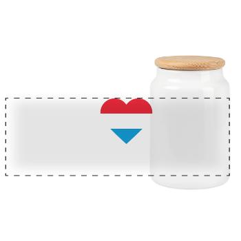 Drapeau du Coeur du Luxembourg - Boîte à biscuits avec couvercle en bois - blanc - Devant