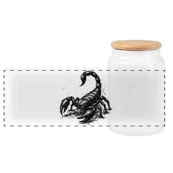 The Desert Stinger - Panoramic Cookie Jar with Wooden Lid - white - Front
