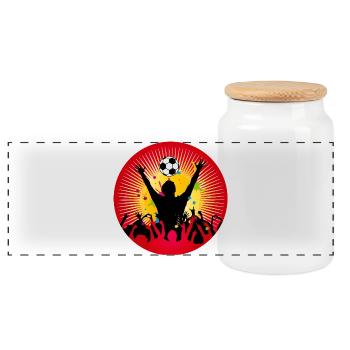 Football fan power – une atmosphère pure dans le stade - Boîte à biscuits avec couvercle en bois - blanc - Devant