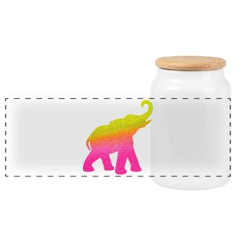 Yoga Éléphant Aquarelle Coloré Inde om Namaste - Boîte à biscuits avec couvercle en bois - blanc - Devant