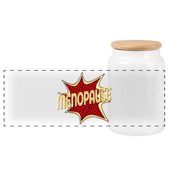 PÉRIMÉNOPAUSE FEMMES MÉNOPAUSE - Boîte à biscuits avec couvercle en bois - blanc - Devant