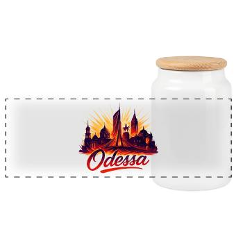 Ville d’Odessa Ukraine Perle au bord de la mer Cadeau - Boîte à biscuits avec couvercle en bois - blanc - Devant