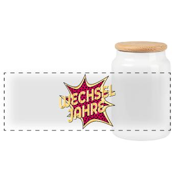 WECHSELJAHRE MENOPAUSE KLIMAKTERIUM - Panorama Keksdose mit Holzdeckel - Weiß - Vorne