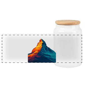 WPAP Stil - Matterhorn, Berg Schweiz - Panorama Keksdose mit Holzdeckel - Weiß - Vorne