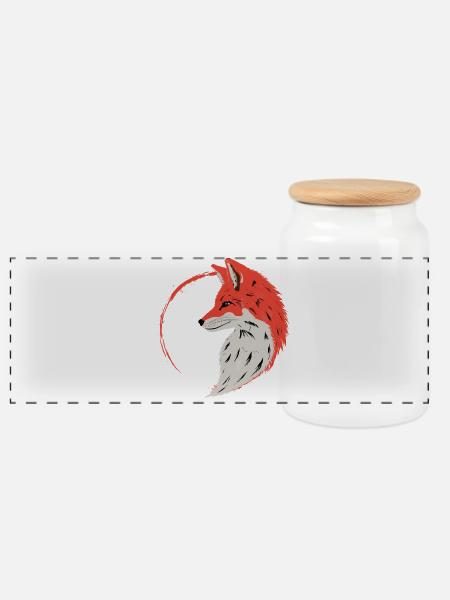 enso fox - Panorama Keksdose mit Holzdeckel - Weiß
