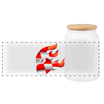 Drapeau de la Croatie - Croatie - Ninja - Boîte à biscuits avec couvercle en bois - blanc - Devant