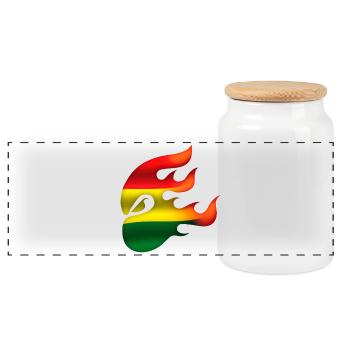 Drapeau de la Bolivie - Bolivie - Ninja - Boîte à biscuits avec couvercle en bois - blanc - Devant