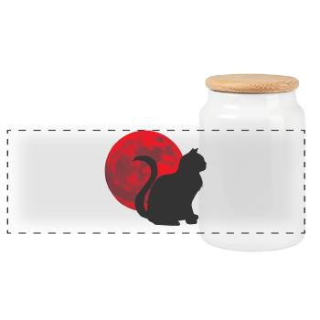 katzen design, monde - Panorama Keksdose mit Holzdeckel - Weiß - Vorne