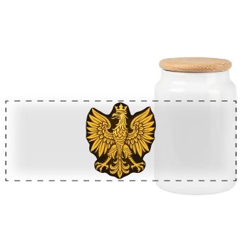 Polen Polska Adler Gold grafisch Flagge Geschenk - Panorama Keksdose mit Holzdeckel - Weiß - Vorne