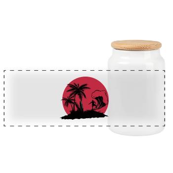 surfing_t_shirt - Panorama Keksdose mit Holzdeckel - Weiß - Vorne