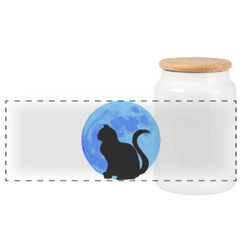 katzen, goth, monde - Panorama Keksdose mit Holzdeckel - Weiß - Vorne