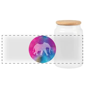 Yoga Yogi Elefant Holi Festival Meditation Indien - Panorama Keksdose mit Holzdeckel - Weiß - Vorne