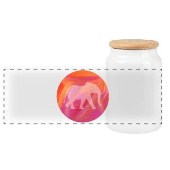 Yoga Meditation Kreis Malerei Elefant Indien om - Panorama Keksdose mit Holzdeckel - Weiß - Vorne