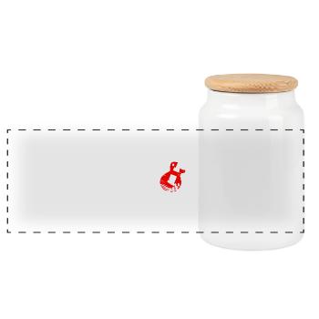 Mythical Guitar God Illustration  - Panoramic Cookie Jar with Wooden Lid - white - Front